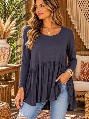 Navy Tunic Top